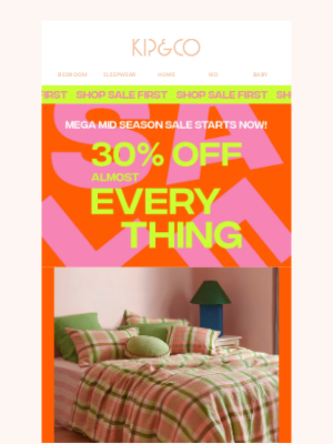 Kip and co (Australia) - Mega mid season SALE starts now! 30% off Almost Everything.