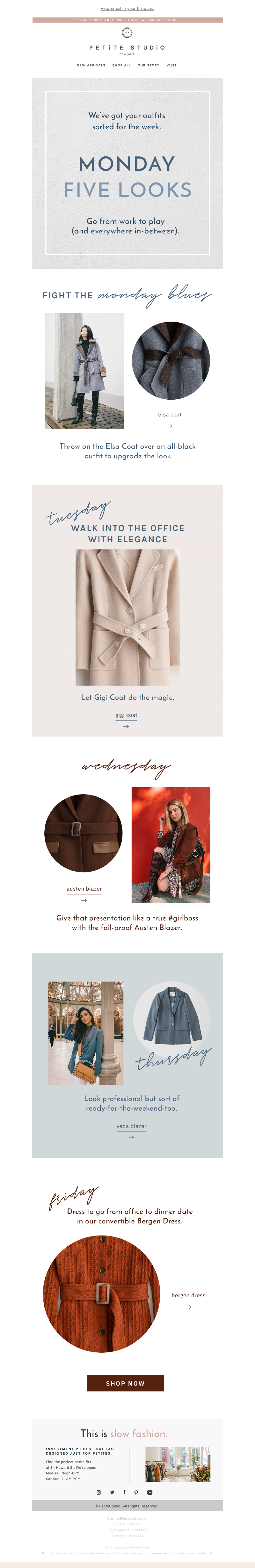 Petite Studio - 5 Days, 5 Looks.