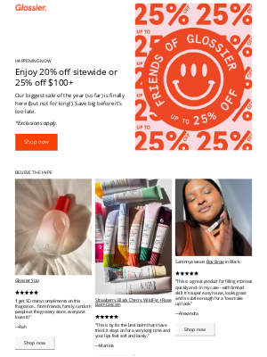 Glossier - The *biggest* sale of the year (so far) is here!