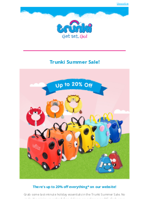 Trunki (UK) - ⚡FLASH SALE ALERT⚡ Summer Deals With Trunki Inside ☀️