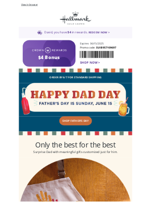 Hallmark - $4 for making Father’s Day memories! 🤗