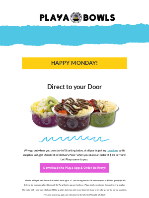 Playa Bowls - Playa Directly to Your Door….for FREE!