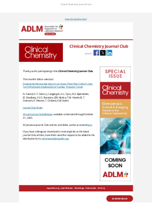 American Association for Clinical Chemistry, Inc. - Clinical Chemistry Journal Club