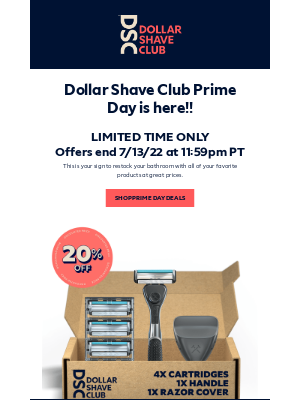 Dollar Shave Club - Shop Prime Day Deals up to 30% Off 🤩