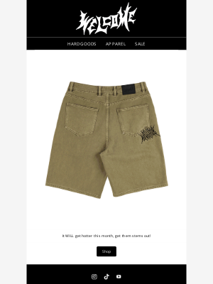 Welcome Skateboards - Look COLD when it gets HOT! Summer Shorts!