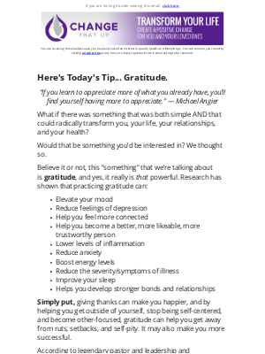 Everyday Health - The Power of Gratitude