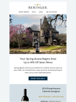 Beringer - Unlock Savings | Spring Access Event is Here