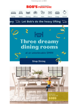 Bob's Discount Furniture - Dining dreams come true