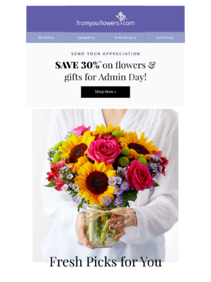 From You Flowers - Bring Flowers to the Office with 30% Off!