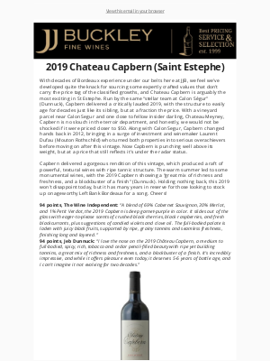 JJ Buckley Fine Wines - “Incredibly impressive” Double 94pt Bordeaux Value