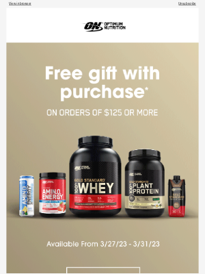 Optimum Nutrition - Free Gift with Purchase – This Week Only! 🎁