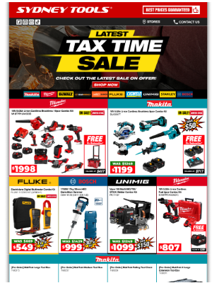 Sydney Tools (Australia) - Latest Tax Time Sale, ON NOW! DON'T MISS OUT! ⏰ Score Exclusive Storewide Deals! Shop in store or online today!