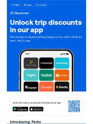 Skyscanner  - Unlock trip discounts now with Perks 💰