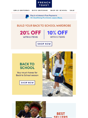 Frenchtoast School Uniforms - Last Day! Build Your Back To School Wardrobe