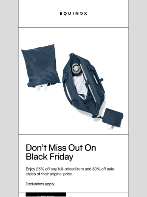 Equinox - Don't Miss Out On Black Friday. The Shop at Equinox.