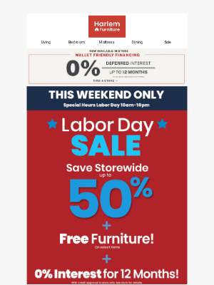 Harlem Furniture - ⏰ LAST CHANCE – Labor Day Sale Ends Tonight!