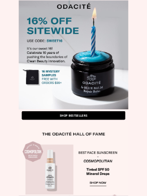 Odacité - You’re invited to our Sweet 16 (sale) 👑