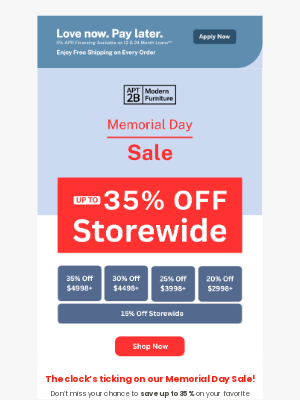 Apt2B - Up to 35% Off for Memorial Day – Offer Ends Soon!