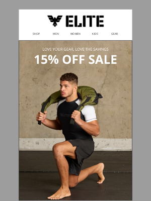 Elite Sports - Hi there, Love Your Training? You’ll Love 15% Off Even More!