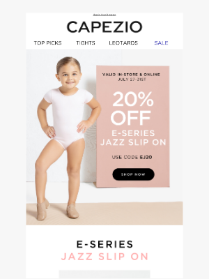 Capezio - 20% OFF E-SERIES JAZZ SLIP ON! 🚨