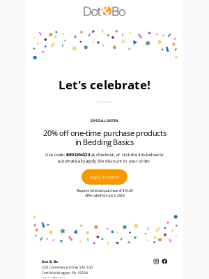 Dot & Bo - We're celebrating with savings! 🎉