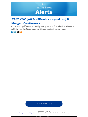 AT&T - AT&T COO Jeff McElfresh to speak at J.P. Morgan Conference