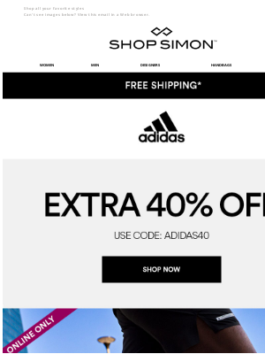 Simon Property Group - adidas extra 40% off just hit!
