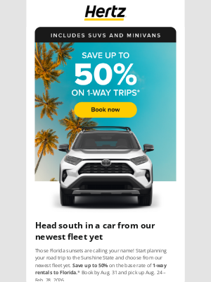 Hertz - ☀️ Save up to 50% on 1-way trips, Luther!!