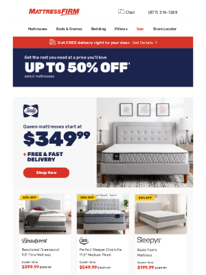 Mattress Firm - Your nights are about to be more restful—save up to 50% now