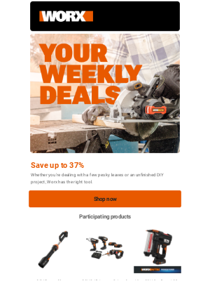 Worx - Don't miss out on these limited-time deals 🔔