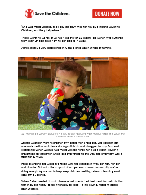 Save the Children Federation, Inc. - Famine risk looms for children like Sahar*