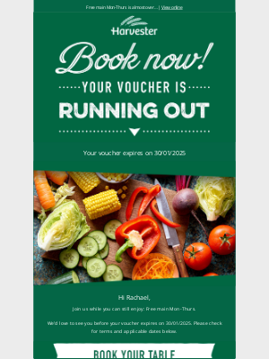 Harvester (United Kingdom) - Rachael, don't miss this!