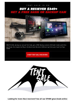 Car Toys - TENT SALE SPECIAL: Free BACKUP or DASH CAM! 👀