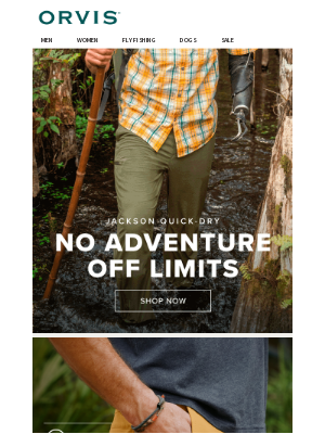 Orvis - Jackson Quick-Dry: No adventure off limits
