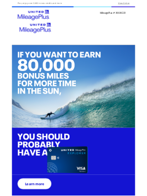 United Airlines - Windy, earn 80,000 bonus miles with the new United Explorer Card
