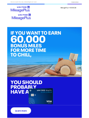 United Airlines - A 60,000 bonus-mile offer. Over $400 in annual credits. New benefits.