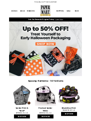 Paper Mart - No Tricks, Just Early Halloween Treats - Up to 50% Off