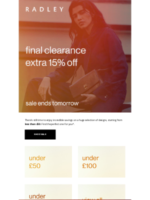 Radley (United Kingdom) - ENDS TOMORROW. Leather designs from under £50