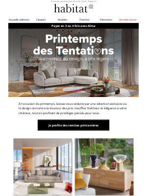 Habitat (France) - Printemps des Tentations : Design à prix doux