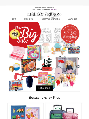 Lillian Vernon - Up to 75% Off Kids' Bestsellers | Our Big Sale is going strong!