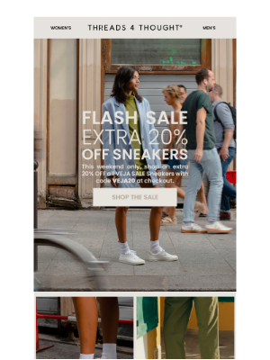 Threads For Thought - This Weekend Only – Extra 20% OFF Sneakers