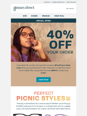 Glasses Direct (UK) - Get 40% Off Your Order!