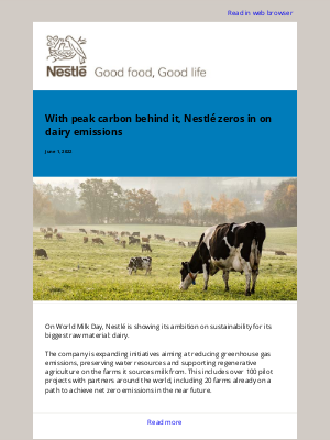 Nestle - With peak carbon behind it, Nestlé zeros in on dairy emissions