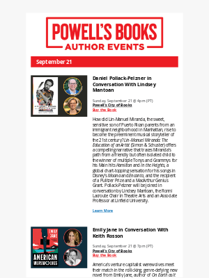 Powell's Books - Join us: Elizabeth George, Randi Weingarten, Emily Jane, and more