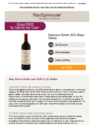 Wine Enthusiast Magazine - 100-Pt Dominus Estate Napa Cab—Latest Vintage Release!