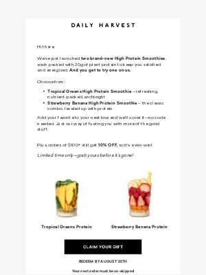 Daily Harvest - This brand NEW smoothie is FREE