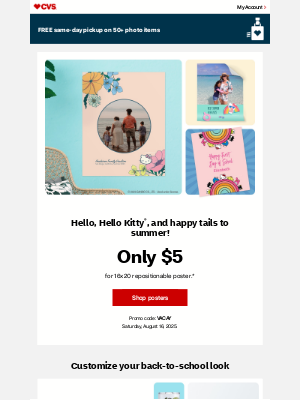 CVS Pharmacy - Only $5 for 16x20 Repositionable Poster!