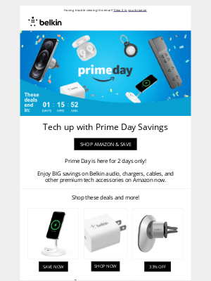 Belkin - Prime Day is here! Shop on Amazon and save for 2 days only!