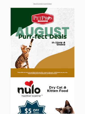 Pet Pros - Meow Mania - Purrfect Food August Savings 🐱❤️