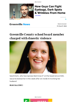 The Greenville News - Top Stories: Greenville County School Board member charged with third-degree domestic violence